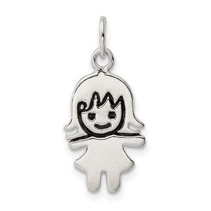 Million Charms Sterling Silver Enameled Girl Charm